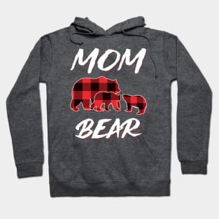 Mom Bear Red Plaid Christmas Pajama Matching Family Gift Hoodie